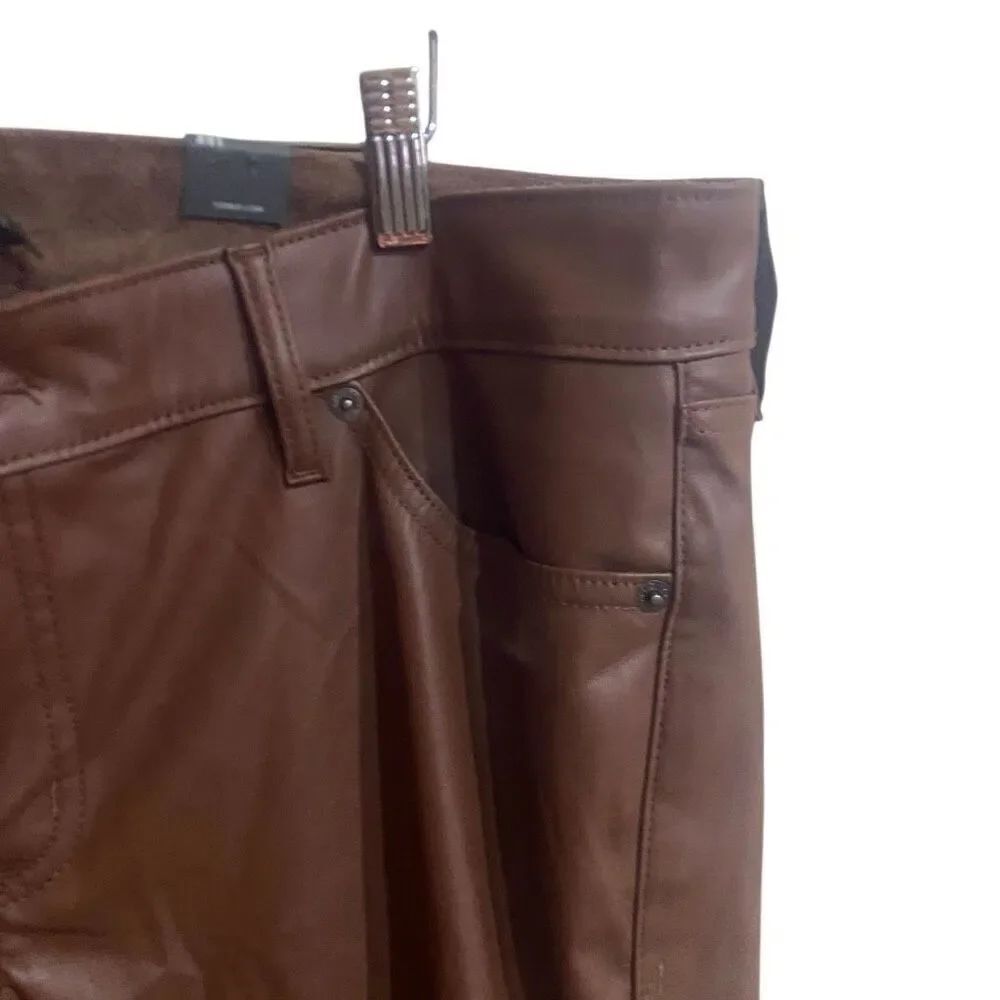 NWT Torrid Perfect Skinny Faux Leather Mid Rise Pant root Beer 18R - Picture 5 of 6